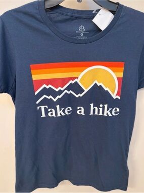 Brisco Brands Navy 'Take a Hike' Short Sleeve Graphic Tee